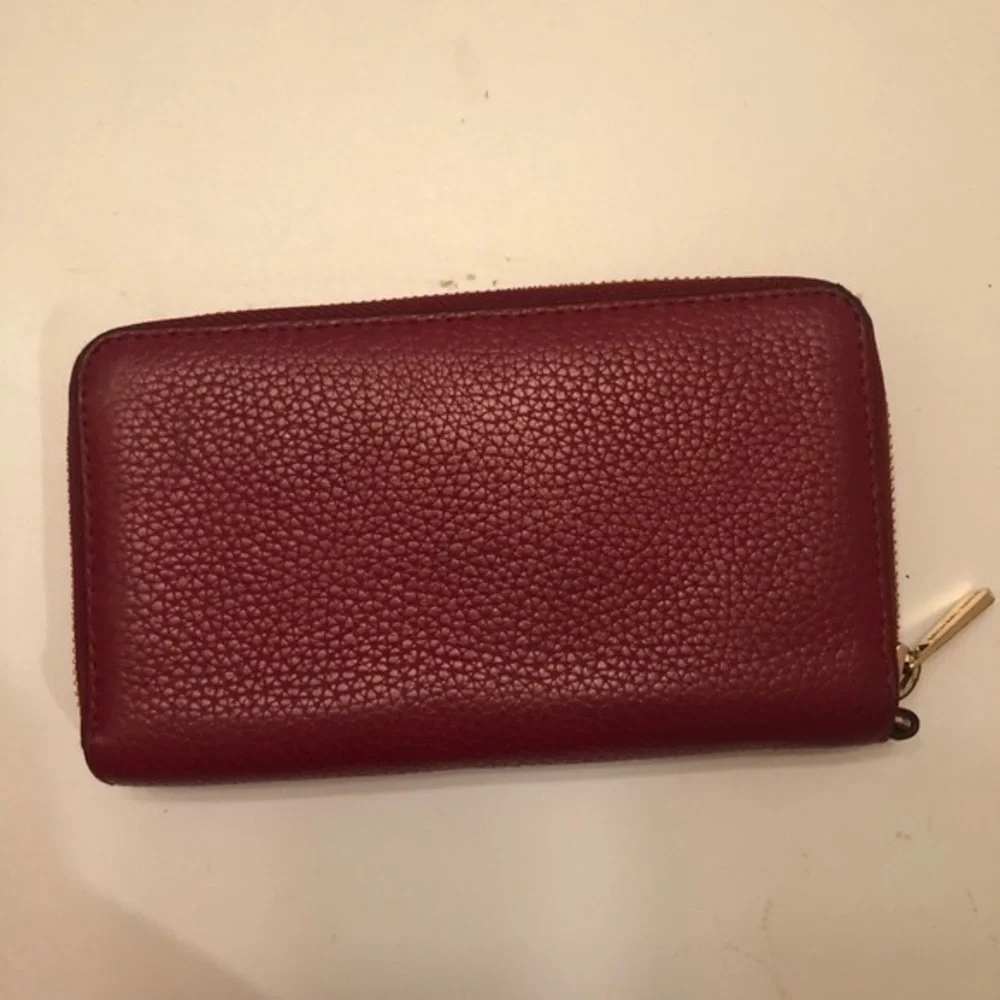 Michael kors red burgundy leather wallet